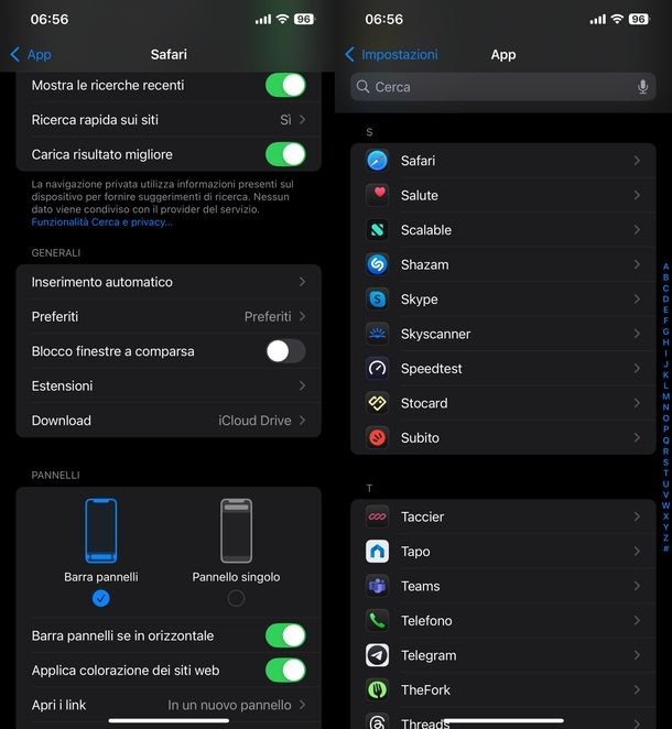 Abilitare popup iPhone Safari