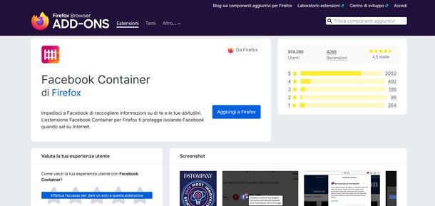 facebook container