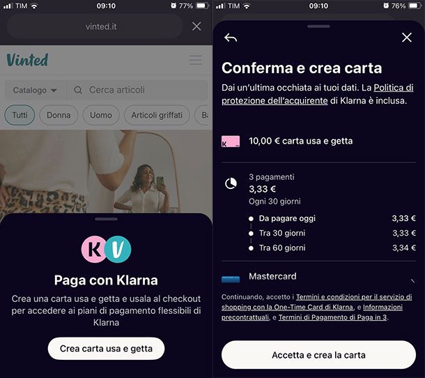 Come pagare con Klarna su Vinted