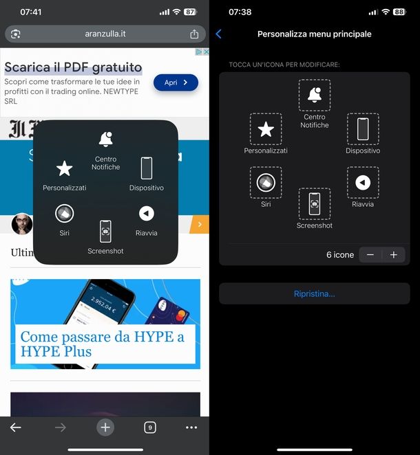 Screenshot iPhone 16 AssistiveTouch
