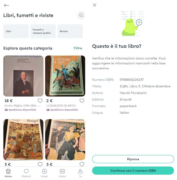 schermate app Wallapop