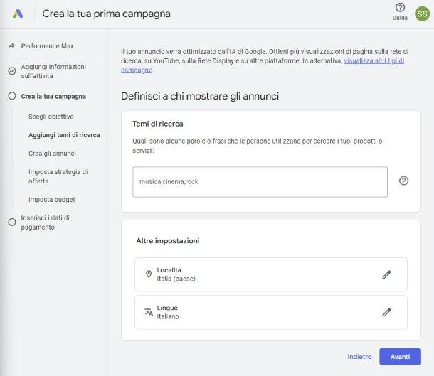 Campagna Google Ads