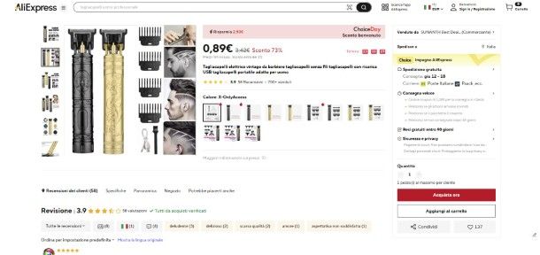 Sconto benvenuto AliExpress