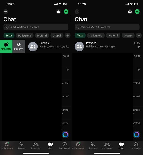 Togliere chat fissata WhatsApp iPhone