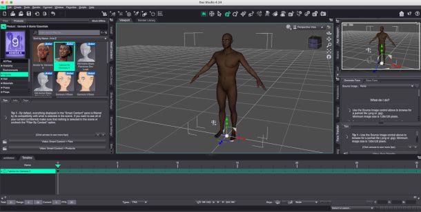 interfaccia Daz3D Studio