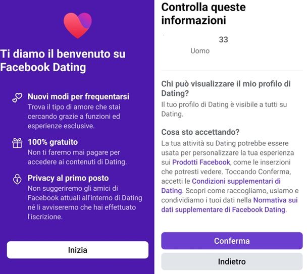 L'app per incontri Facebook Dating