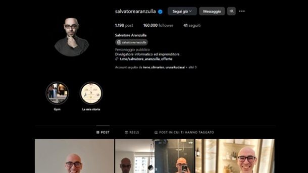Verifica dei contenuti Profilo Instagram