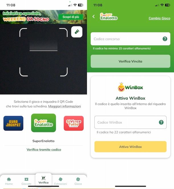 App per abilitare WinBox SuperEnalotto