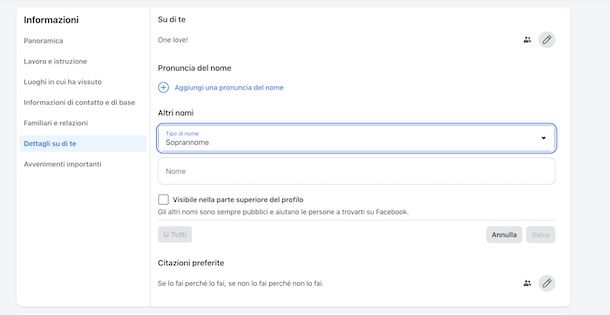 Aggiungere un nome su Facebook da computer