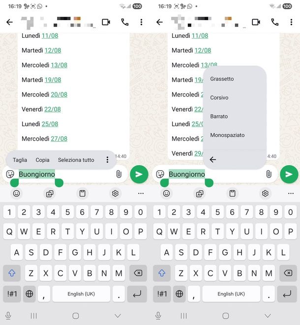 cambiare font WhatsApp Android