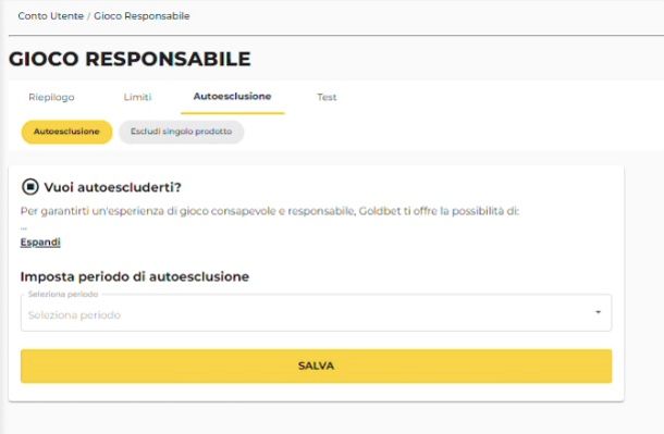 Goldbet autoesclusione
