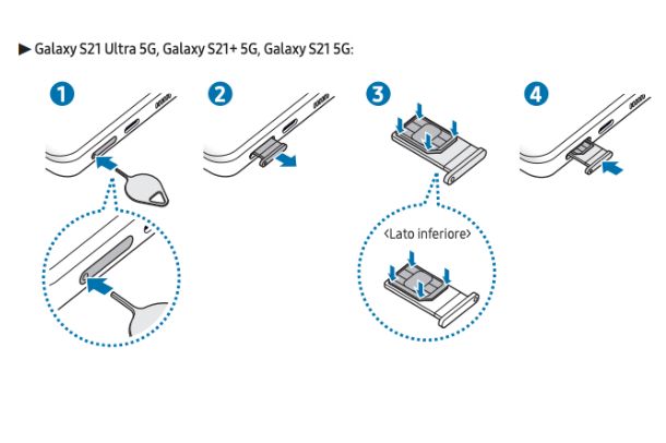 Come inserire SIM Samsung S21