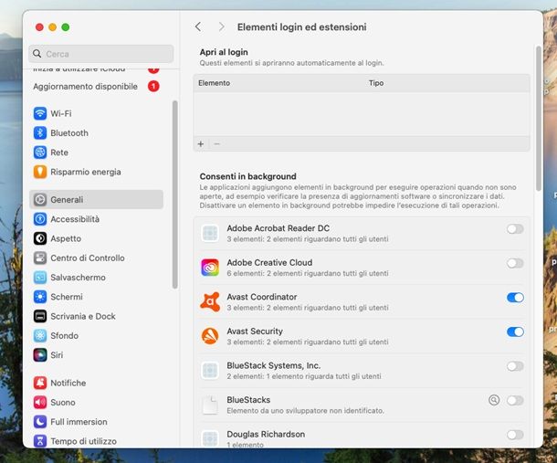 elementi login mac