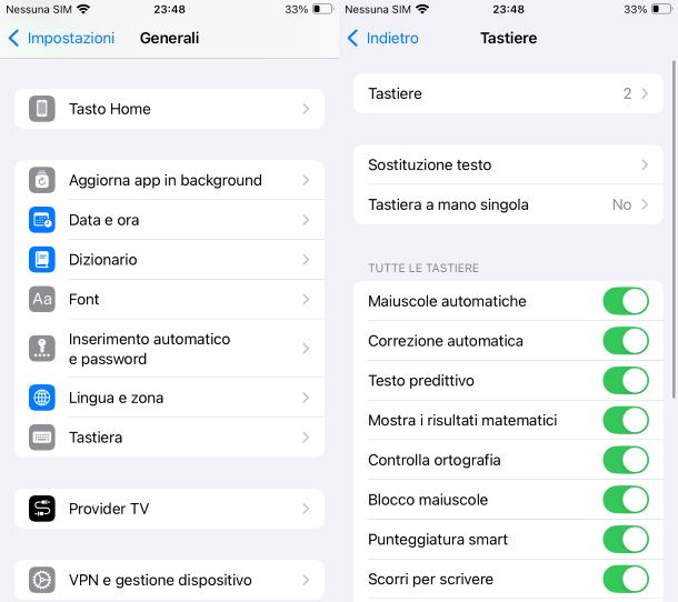 Correzione automatica iOS