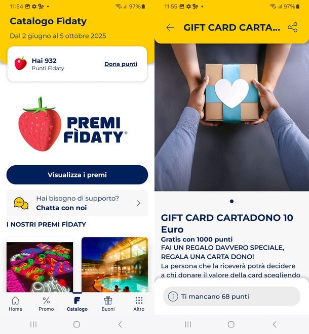 donare punti Esselunga da app informazioni preliminari