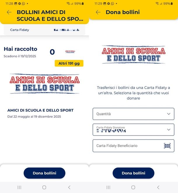 Come donare bollini app Esselunga
