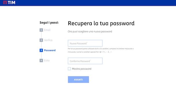 Recuperare password Alice Mail