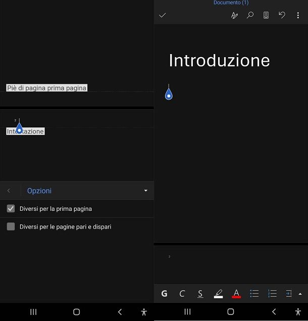 Come togliere il numero di pagina dal frontespizio
