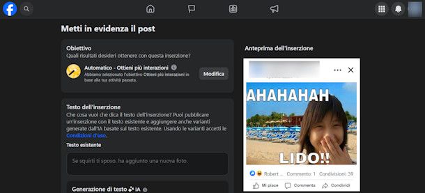 Sponsorizzare post su Facebook