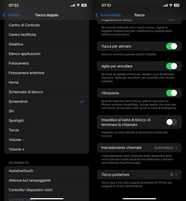 Screenshot iPhone 16 tocco posteriore