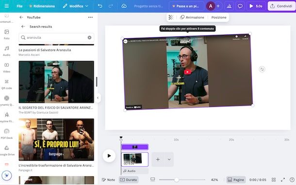 Mettere un video su Canva da YouTube