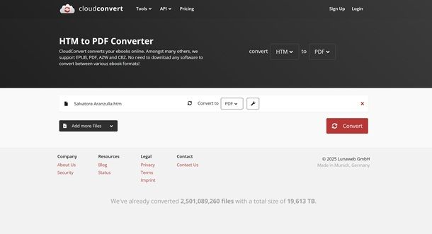 cloud convert htm