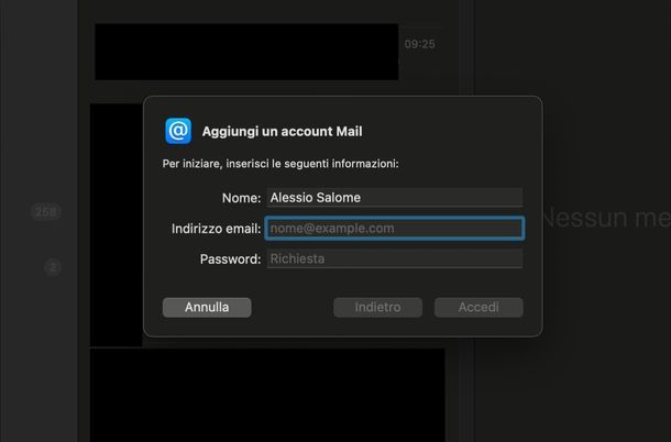 Configurare posta Alice Mail macOS