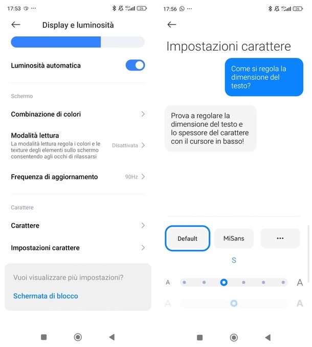 cambiare font Xiaomi