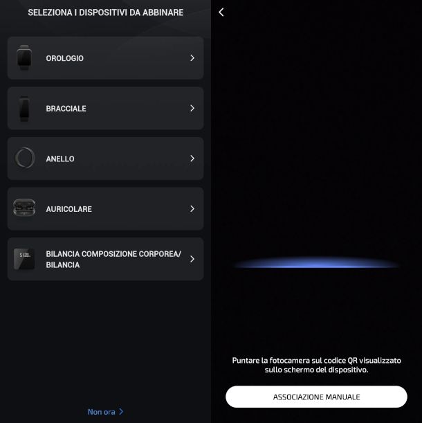 sincronizzazione app Zepp con codice QR