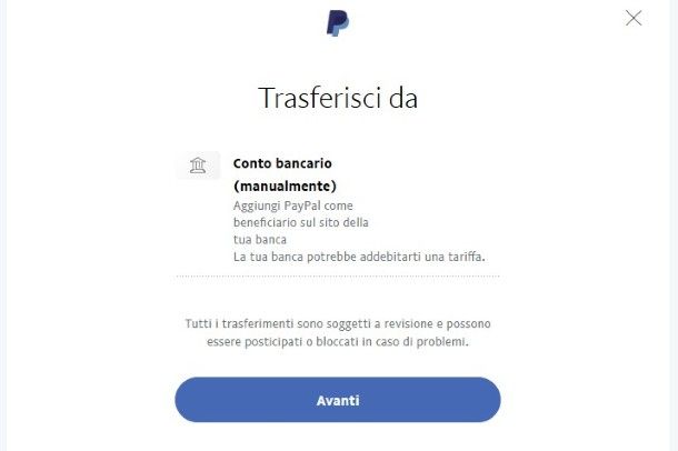 Ricarica PayPal