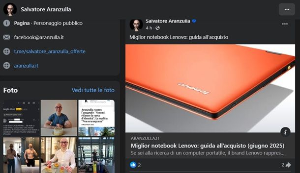 Come copiare un link di Facebook