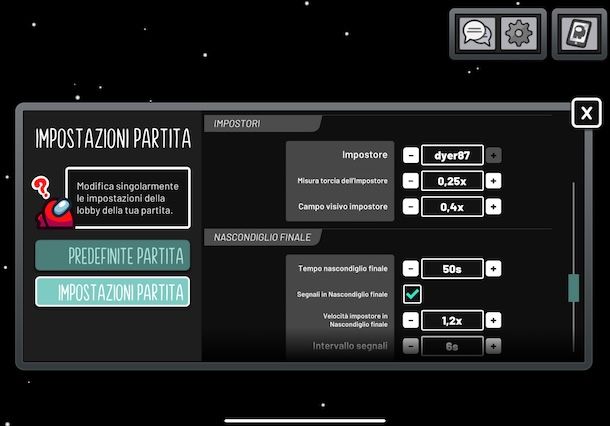 Essere sempre impostare su Among Us nascondino
