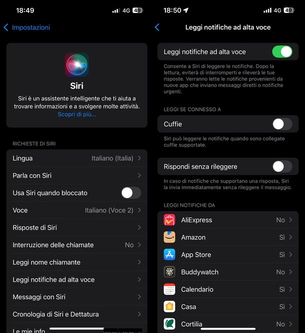 Togliere lettura messaggi AirPods iPhone