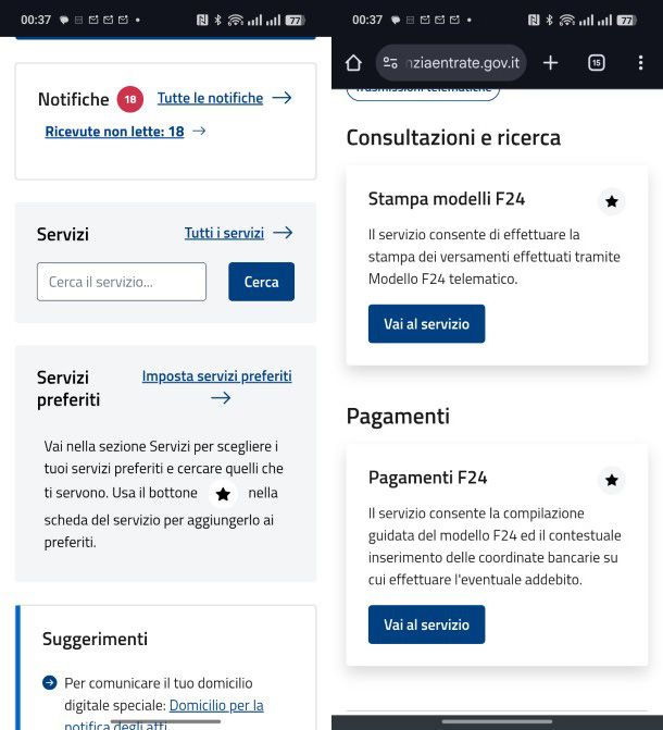 F24 su sito Agenzia delle Entrate