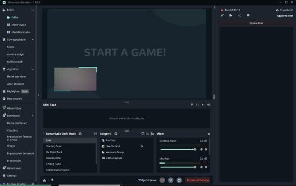 Diretta StreamLabs