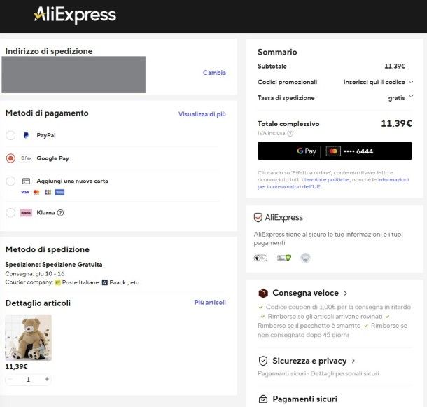 AliExpress Google Pay