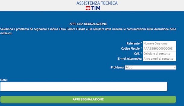 Segnalazione Alice Mail