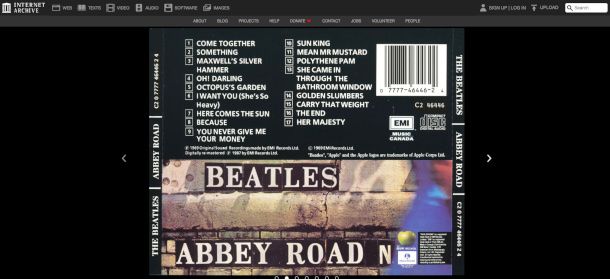 copertina album su Internet Archive