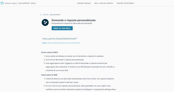 personalizzazione skill Blueprint