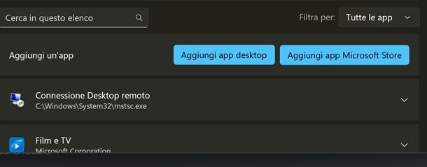 aggiungi app