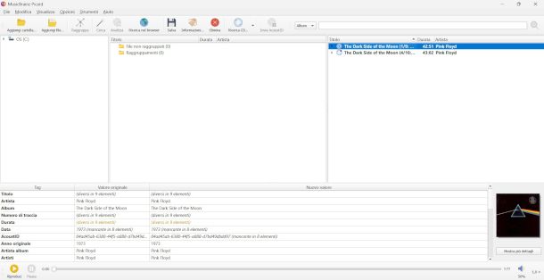 interfaccia MusicBrainz Picard