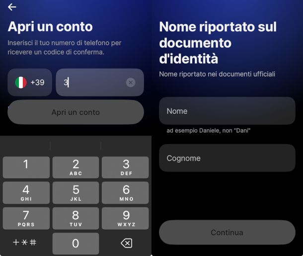 schermate app revolut apertura nuovo conto