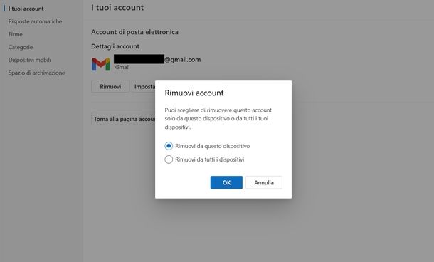 Uscire Gmail Outlook Windows