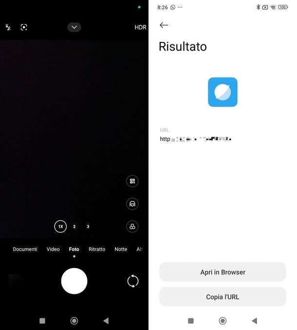 Xiaomi fotocamera QR code