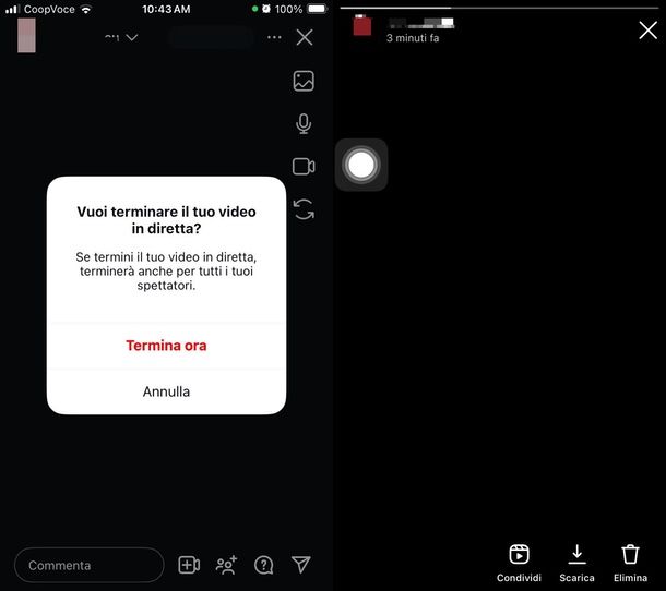 Scaricare proprie dirette Instagram iPhone