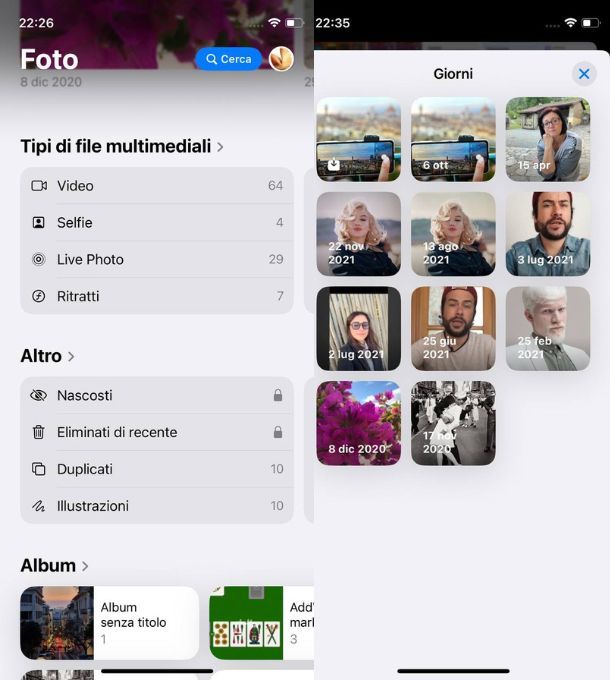 Individuare foto cestinate e duplicate