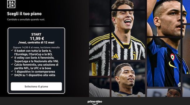 Come funziona DAZN su Prime Video