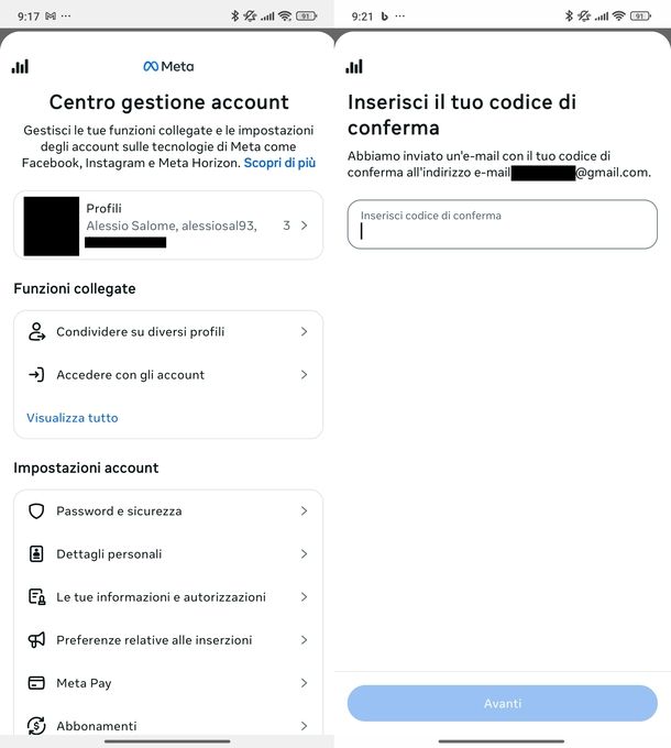Cambiare email Facebook cellulare
