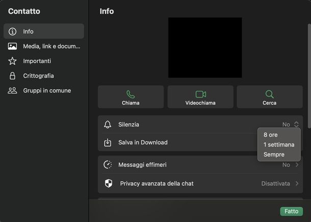 Disattivare notifiche WhatsApp macOS