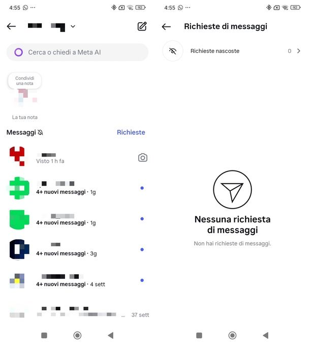 come vedere i messaggi nascosti su Instagram